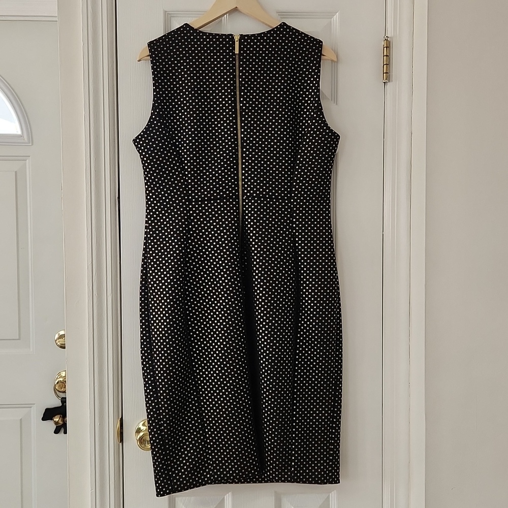 Calvin Klein Black Gold Sheath Pencil Dress 14 - Picture 3 of 15